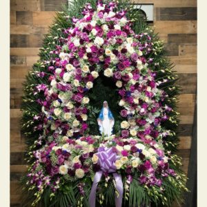 G0160: Purple and White Assorted Gate of Heaven with Statue