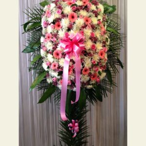 S0550: White and Pink Assorted Spray with Thai Leaves