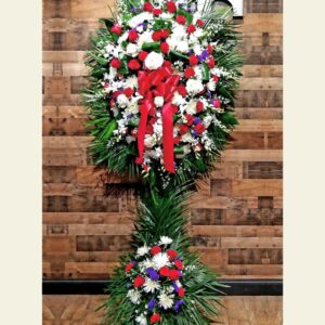 S0900: Red, White and Purple with Thai Leaves